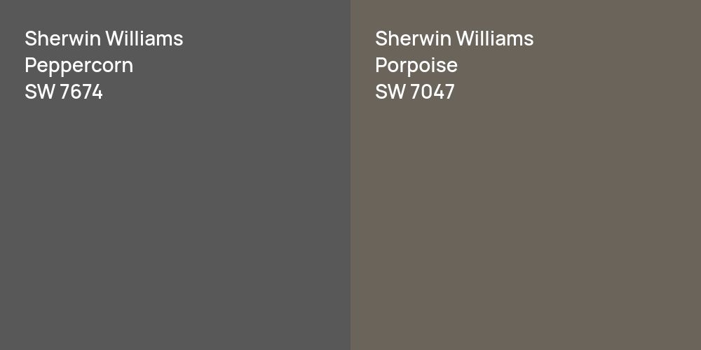 Sherwin Williams Peppercorn vs. Sherwin Williams Porpoise