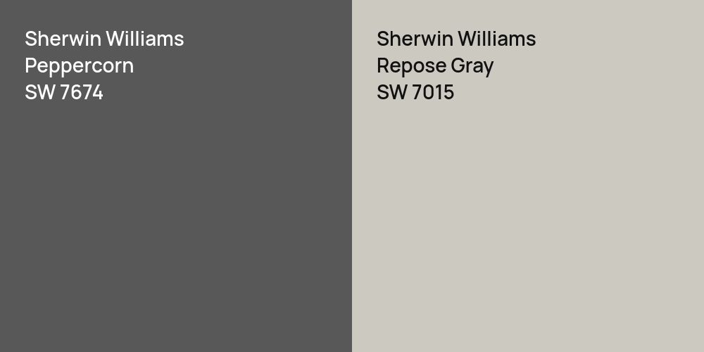 Sherwin Williams Peppercorn vs. Sherwin Williams Repose Gray