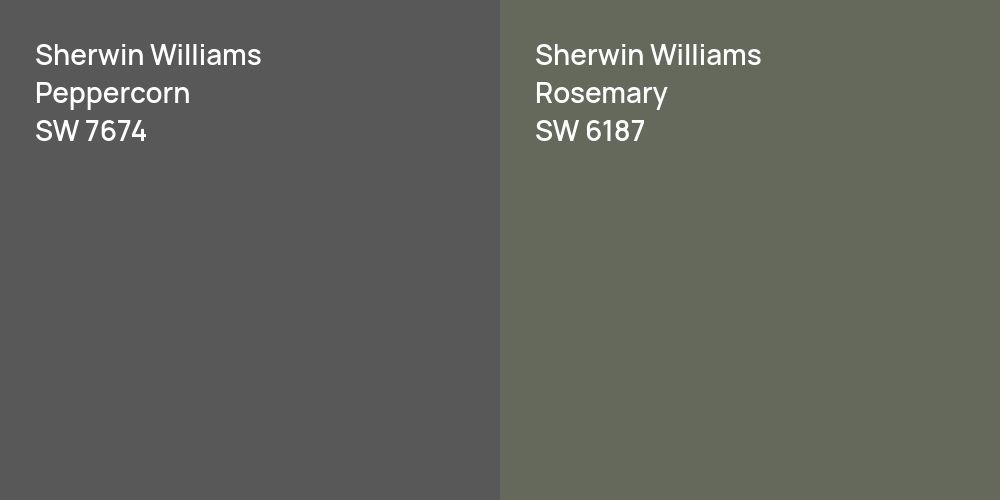 Sherwin Williams Peppercorn vs. Sherwin Williams Rosemary