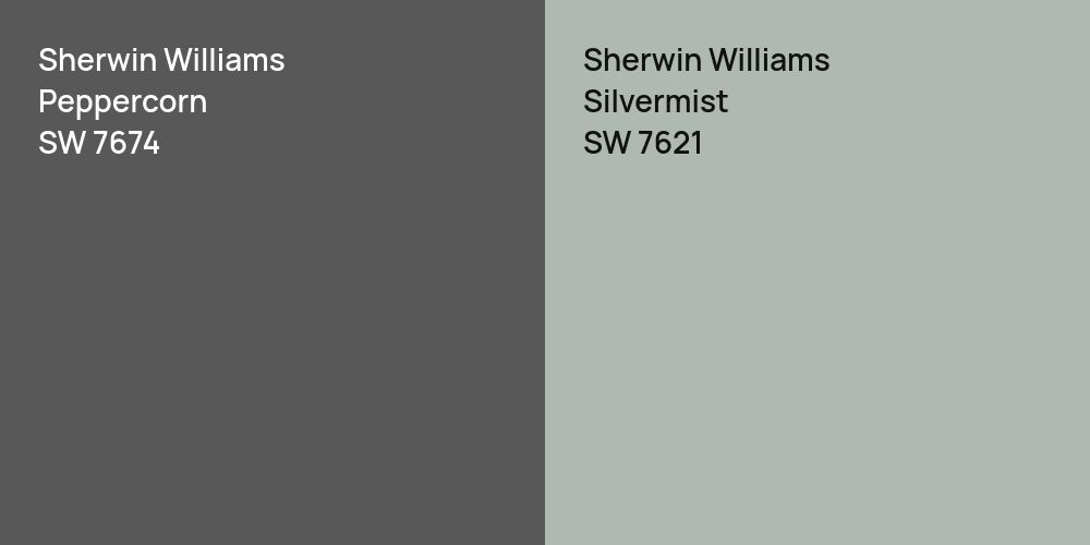 Sherwin Williams Peppercorn vs. Sherwin Williams Silvermist