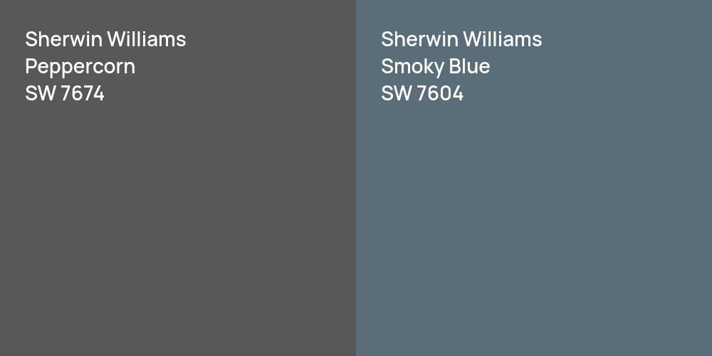 Sherwin Williams Peppercorn vs. Sherwin Williams Smoky Blue