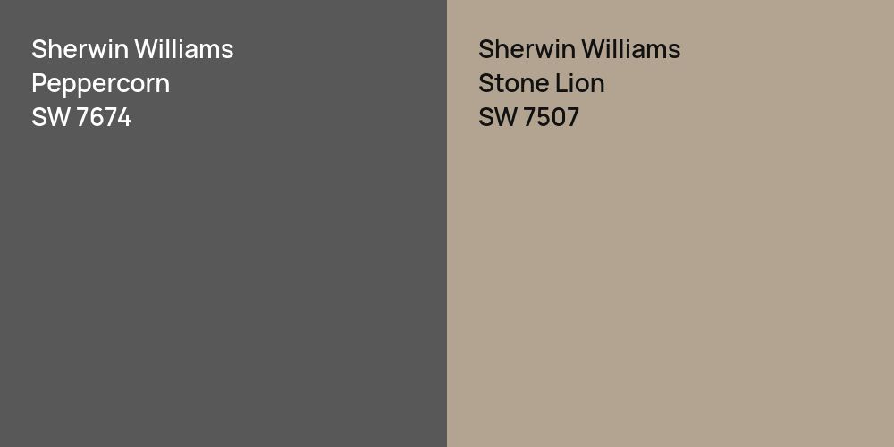 Sherwin Williams Peppercorn vs. Sherwin Williams Stone Lion