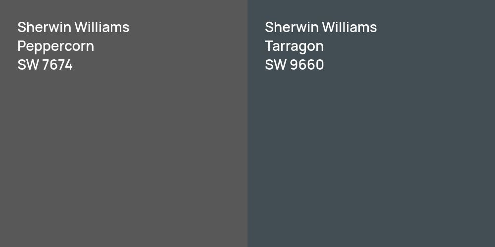 Sherwin Williams Peppercorn vs. Sherwin Williams Tarragon