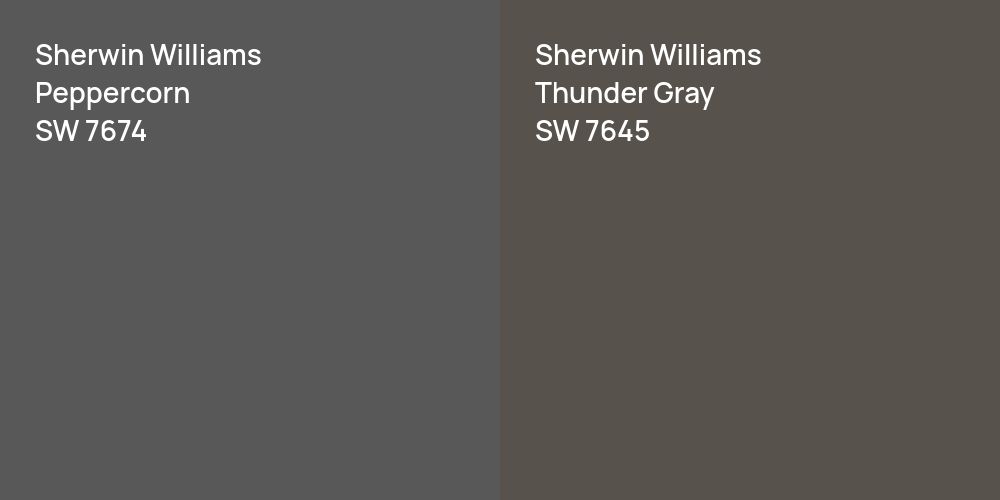 Sherwin Williams Peppercorn vs. Sherwin Williams Thunder Gray