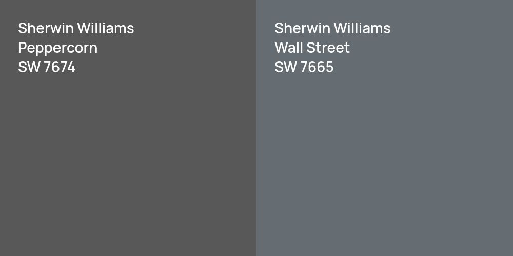 Sherwin Williams Peppercorn vs. Sherwin Williams Wall Street