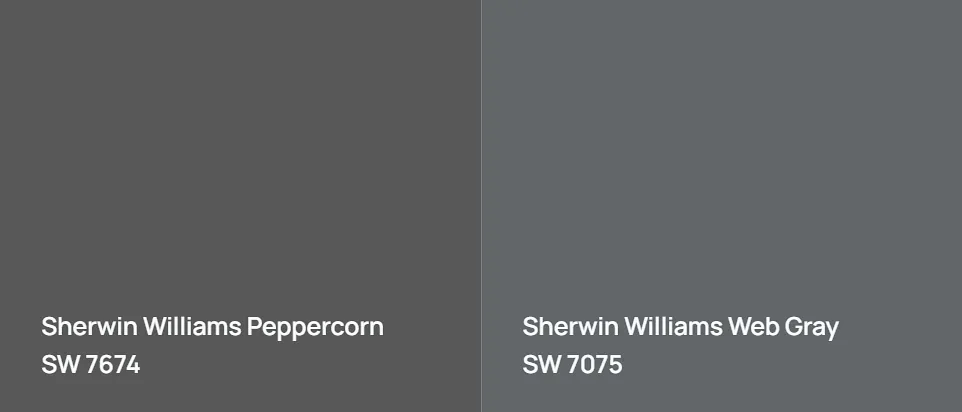 Sherwin Williams Peppercorn SW 7674 vs Sherwin Williams Web Gray SW 7075