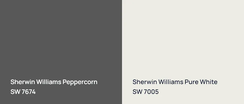 Sherwin Williams Peppercorn SW 7674 vs Sherwin Williams Pure White SW 7005