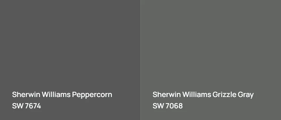 Sherwin Williams Peppercorn SW 7674 vs Sherwin Williams Grizzle Gray SW 7068