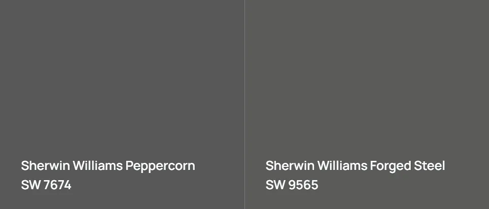 Sherwin Williams Peppercorn SW 7674 vs Sherwin Williams Forged Steel SW 9565