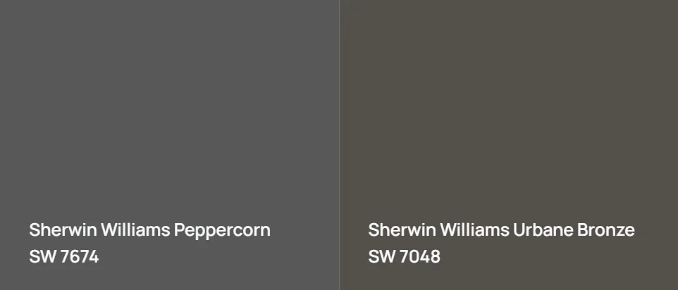 Sherwin Williams Peppercorn SW 7674 vs Sherwin Williams Urbane Bronze SW 7048