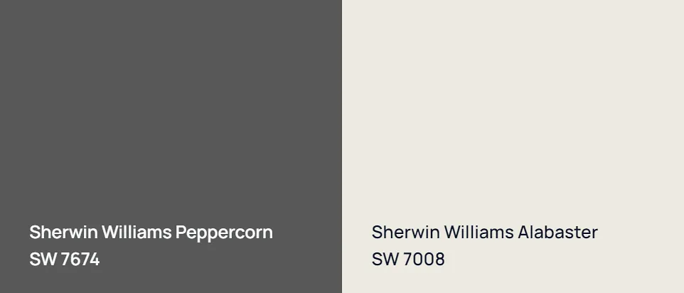Sherwin Williams Peppercorn SW 7674 vs Sherwin Williams Alabaster SW 7008