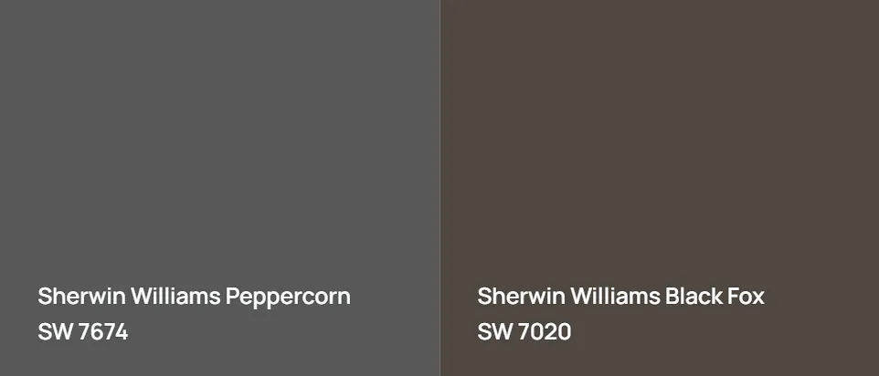 Sherwin Williams Peppercorn SW 7674 vs Sherwin Williams Black Fox SW 7020