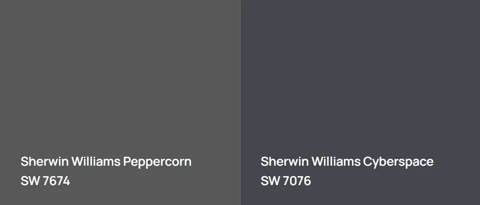 Sherwin Williams Peppercorn SW 7674 vs Sherwin Williams Cyberspace SW 7076