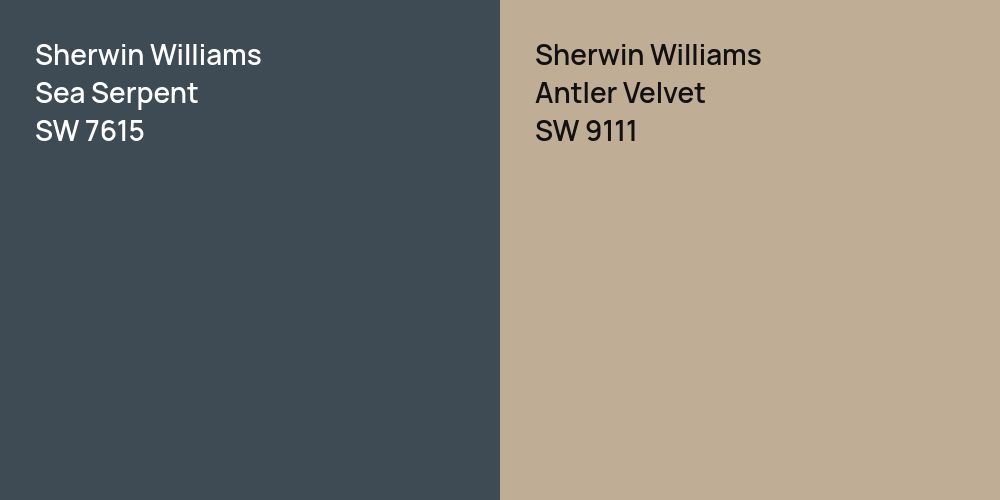 Sherwin Williams Sea Serpent vs. Sherwin Williams Antler Velvet