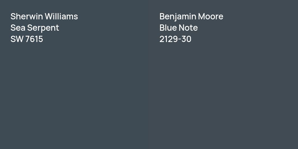 Sherwin Williams Sea Serpent vs. Benjamin Moore Blue Note