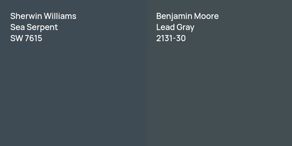 Sherwin Williams Sea Serpent vs. Benjamin Moore Lead Gray