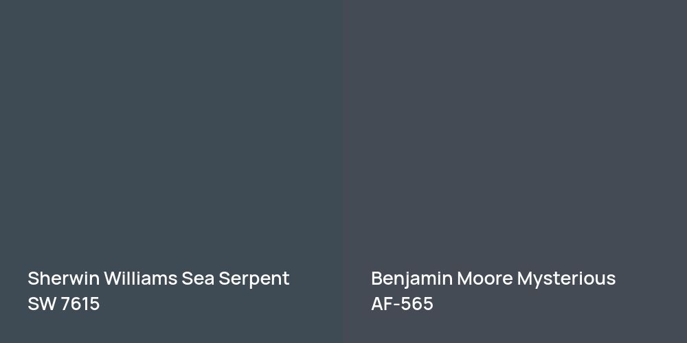 Sherwin Williams Sea Serpent vs. Benjamin Moore Mysterious