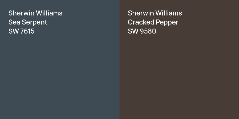 Sherwin Williams Sea Serpent vs. Sherwin Williams Cracked Pepper