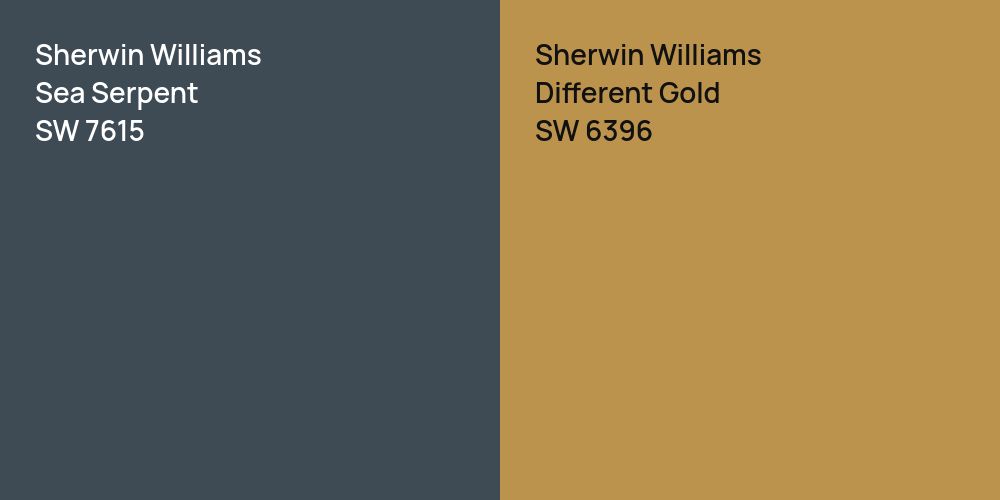 Sherwin Williams Sea Serpent vs. Sherwin Williams Different Gold