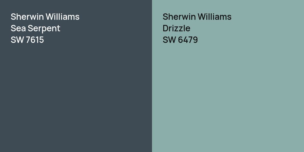 Sherwin Williams Sea Serpent vs. Sherwin Williams Drizzle