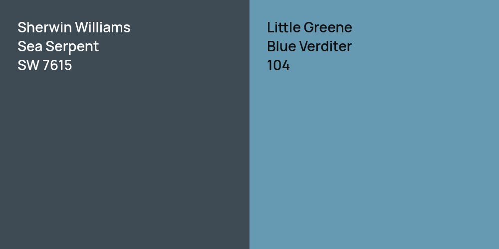 Sherwin Williams Sea Serpent vs. Little Greene Blue Verditer