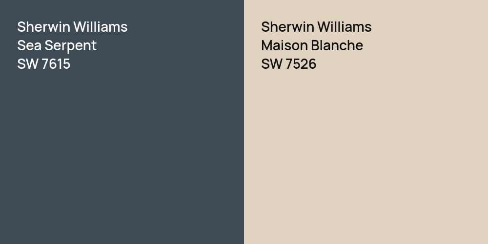 Sherwin Williams Sea Serpent vs. Sherwin Williams Maison Blanche