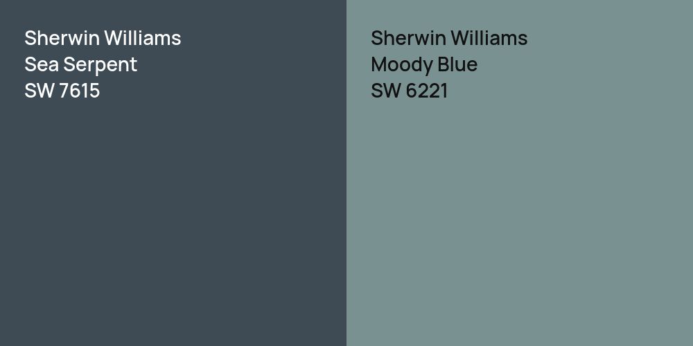 Sherwin Williams Sea Serpent vs. Sherwin Williams Moody Blue