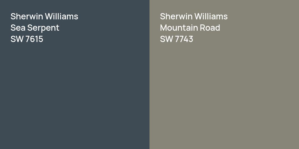 Sherwin Williams Sea Serpent vs. Sherwin Williams Mountain Road