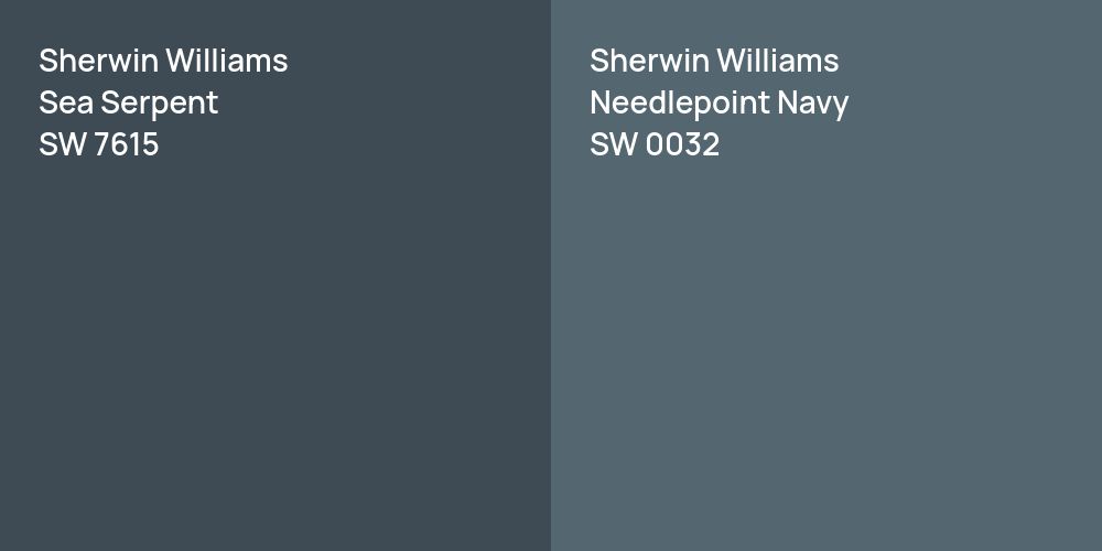 Sherwin Williams Sea Serpent vs. Sherwin Williams Needlepoint Navy