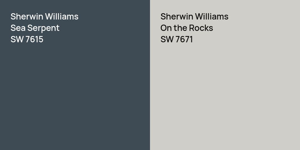 Sherwin Williams Sea Serpent vs. Sherwin Williams On the Rocks