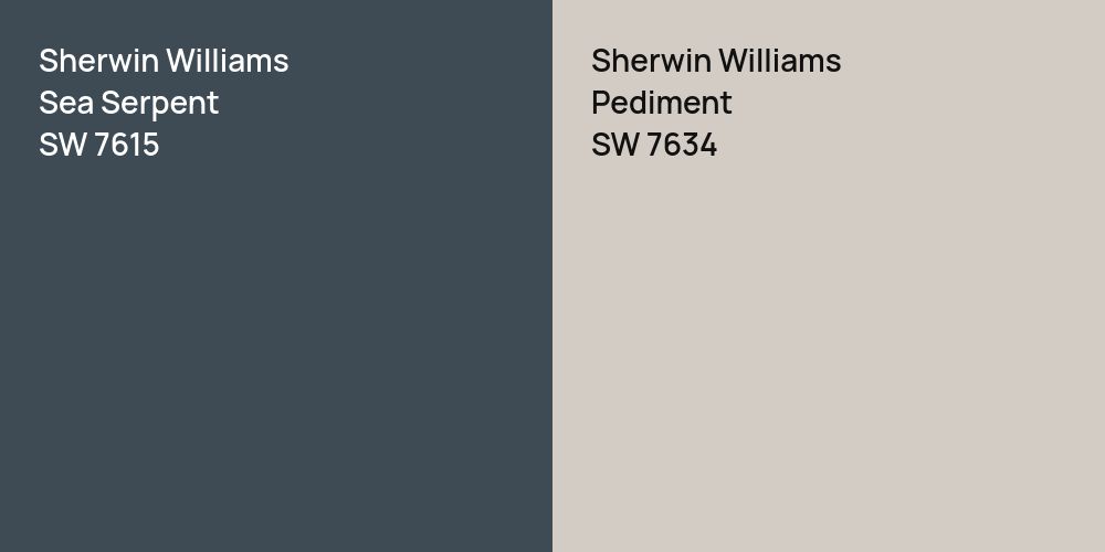 Sherwin Williams Sea Serpent vs. Sherwin Williams Pediment