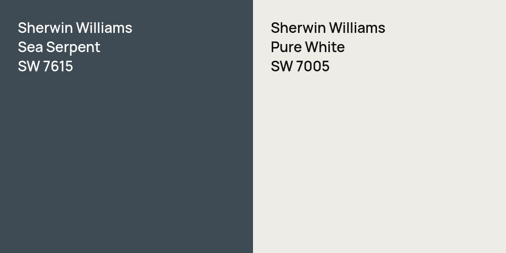 Sherwin Williams Sea Serpent vs. Sherwin Williams Pure White