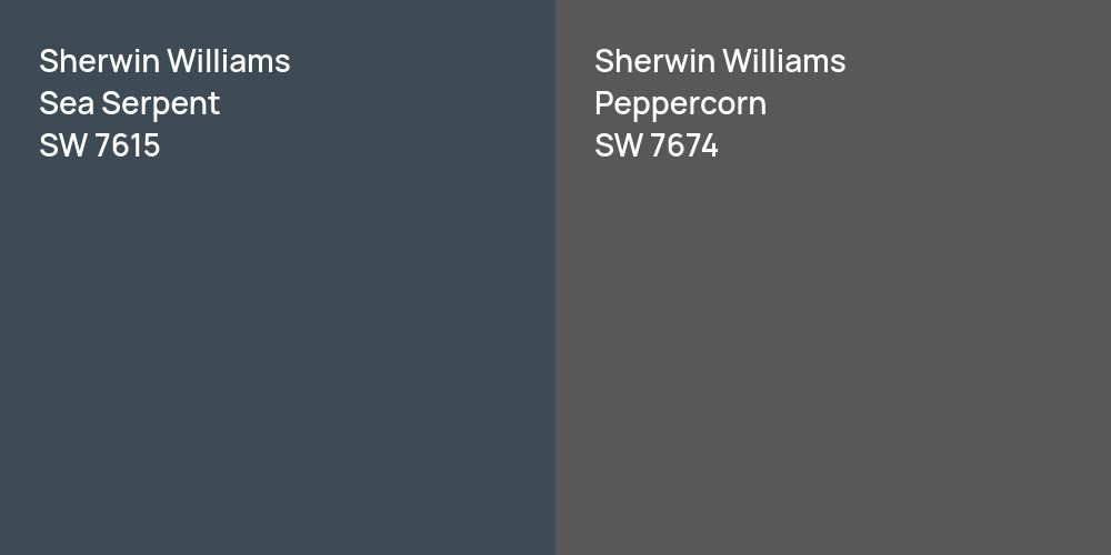 Sherwin Williams Sea Serpent vs. Sherwin Williams Peppercorn