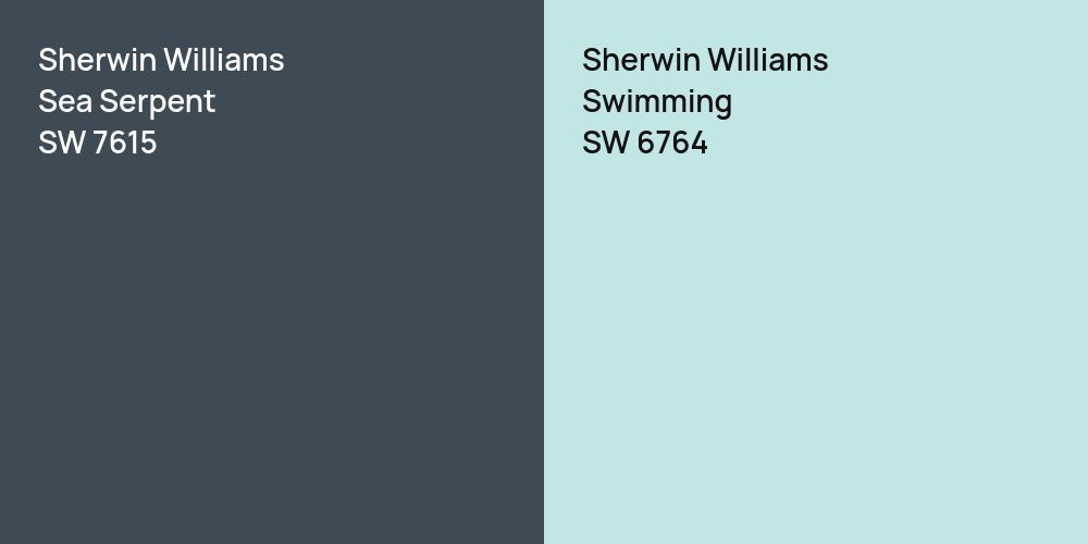 Sherwin Williams Sea Serpent vs. Sherwin Williams Swimming