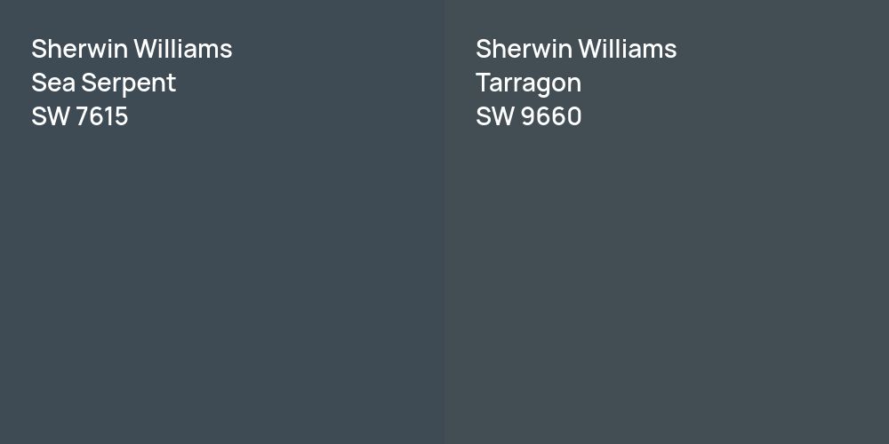 Sherwin Williams Sea Serpent vs. Sherwin Williams Tarragon