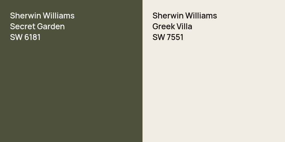 Sherwin Williams Secret Garden vs. Sherwin Williams Greek Villa