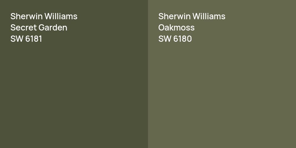 Sherwin Williams Secret Garden vs. Sherwin Williams Oakmoss