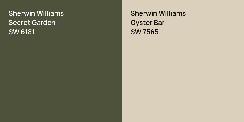 Sherwin Williams Secret Garden vs. Sherwin Williams Oyster Bar