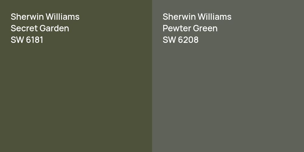 Sherwin Williams Secret Garden vs. Sherwin Williams Pewter Green