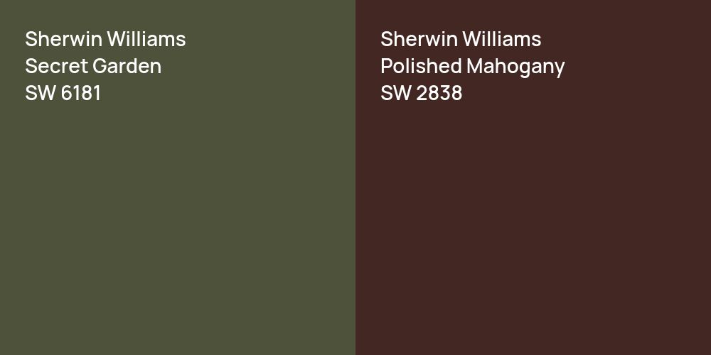 Sherwin Williams Secret Garden vs. Sherwin Williams Polished Mahogany