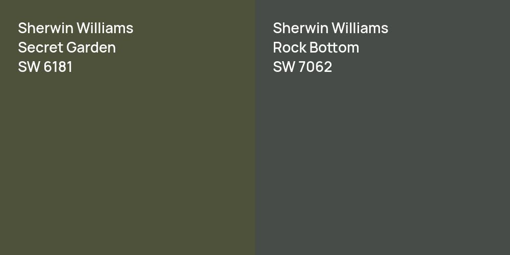 Sherwin Williams Secret Garden vs. Sherwin Williams Rock Bottom