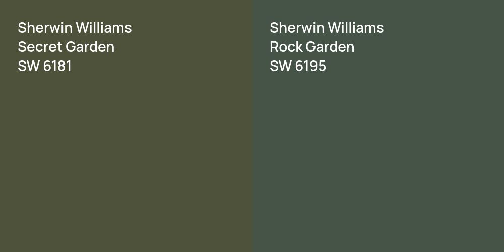 Sherwin Williams Secret Garden vs. Sherwin Williams Rock Garden