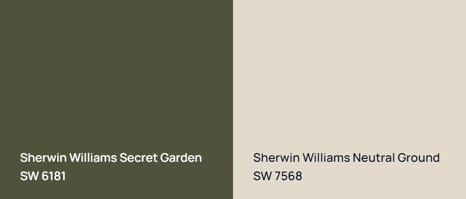 Sherwin Williams Secret Garden SW 6181 vs Sherwin Williams Neutral Ground SW 7568