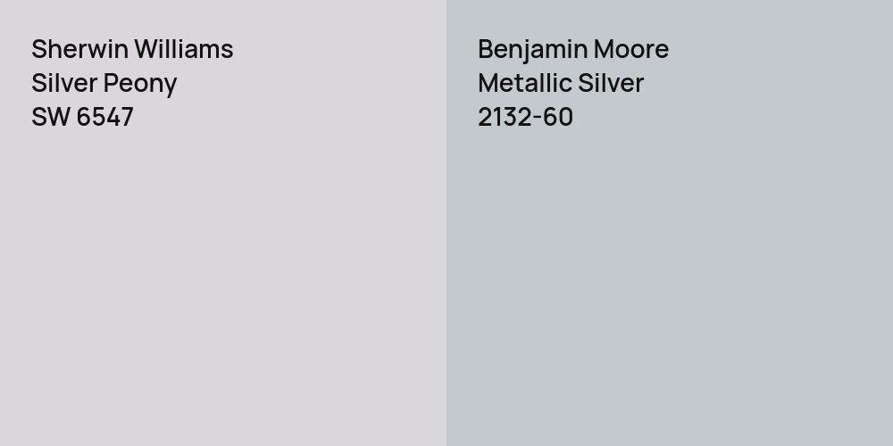 Sherwin Williams Silver Peony vs. Benjamin Moore Metallic Silver