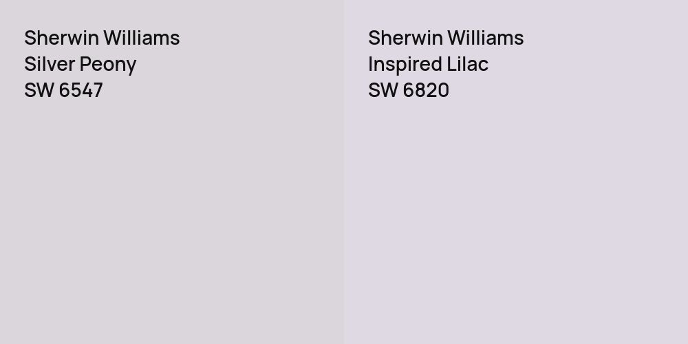 Sherwin Williams Silver Peony vs. Sherwin Williams Inspired Lilac