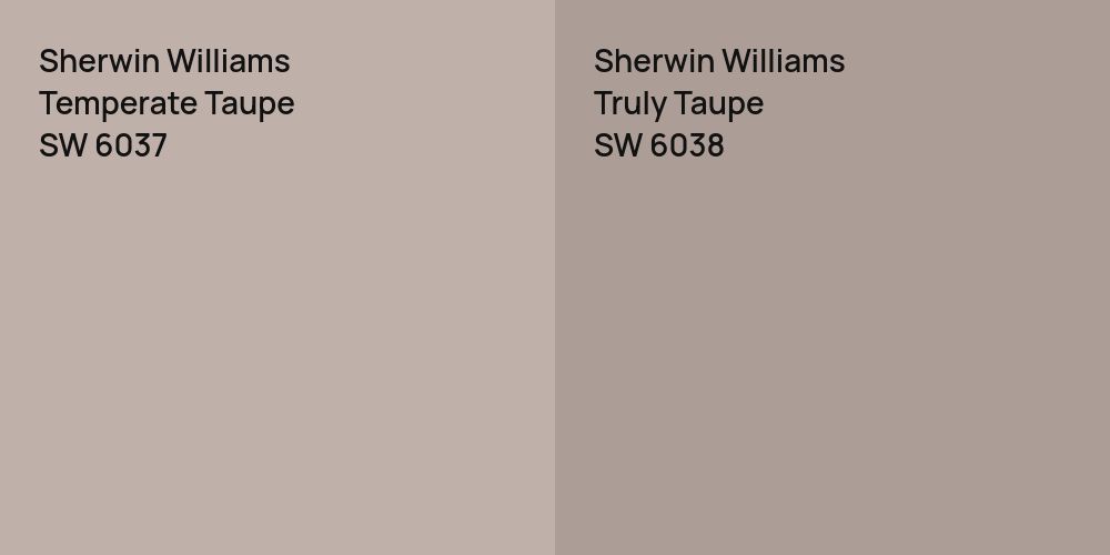 Sherwin Williams Temperate Taupe vs. Sherwin Williams Truly Taupe