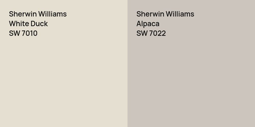 Sherwin Williams White Duck vs. Sherwin Williams Alpaca