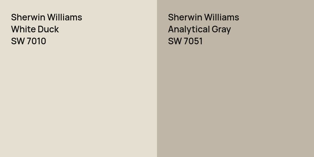 Sherwin Williams White Duck vs. Sherwin Williams Analytical Gray