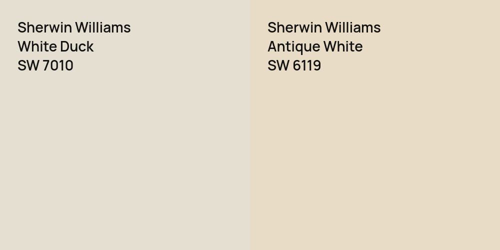 Sherwin Williams White Duck vs. Sherwin Williams Antique White