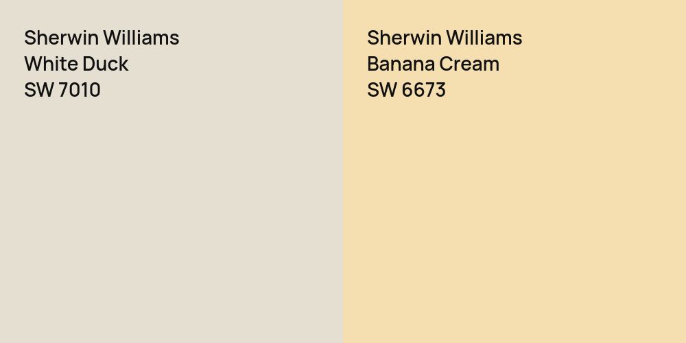 Sherwin Williams White Duck vs. Sherwin Williams Banana Cream